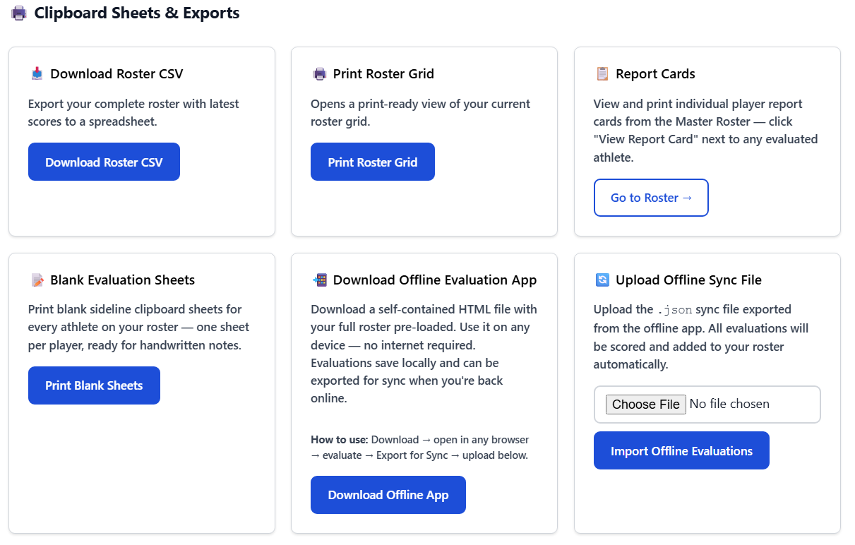 Clipboard Sheets and Exports